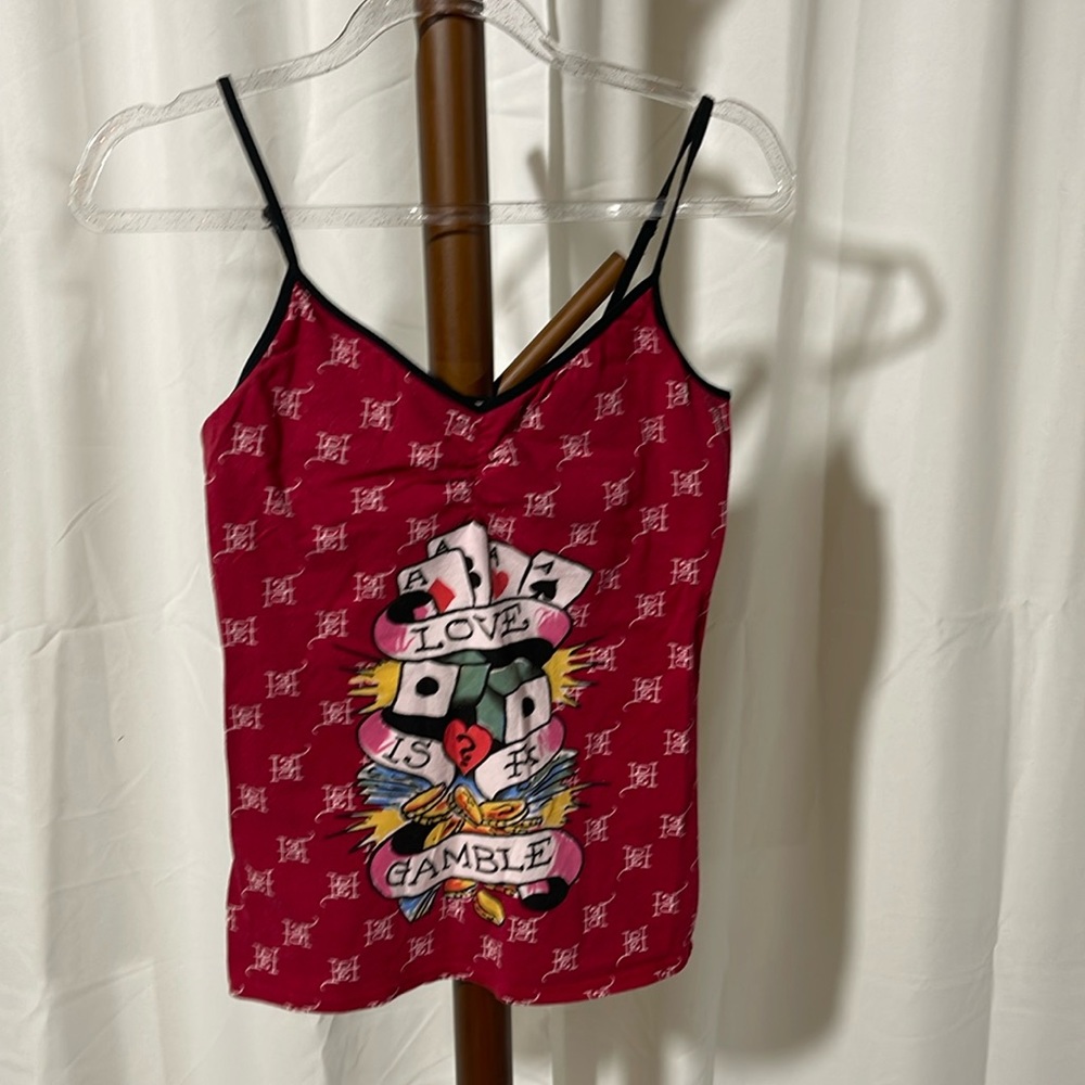 VINTAGE AUTHENTIC ED HARDY CAMI LARGE